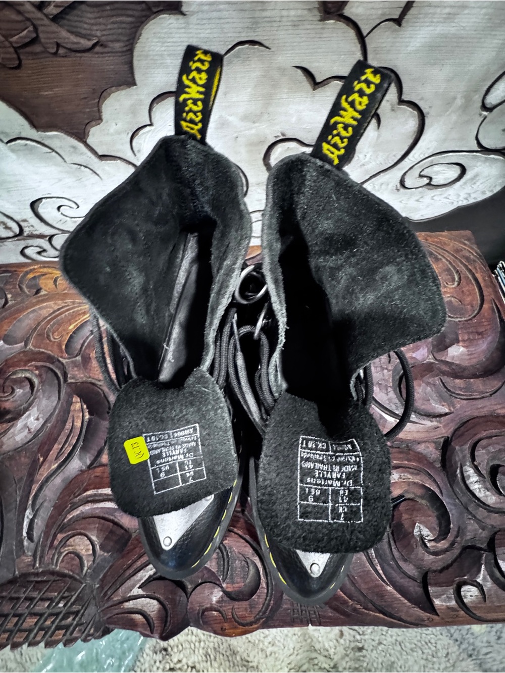 Dr. Martens Farylle aunt sally Black Leather combat boots  with Metal Toe Plates - Picture 9 of 12